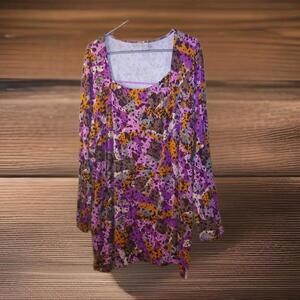 Logo By Lori Goldstein Dress With Pockets Womens Plus Size 4X 54×32 Ink Blots